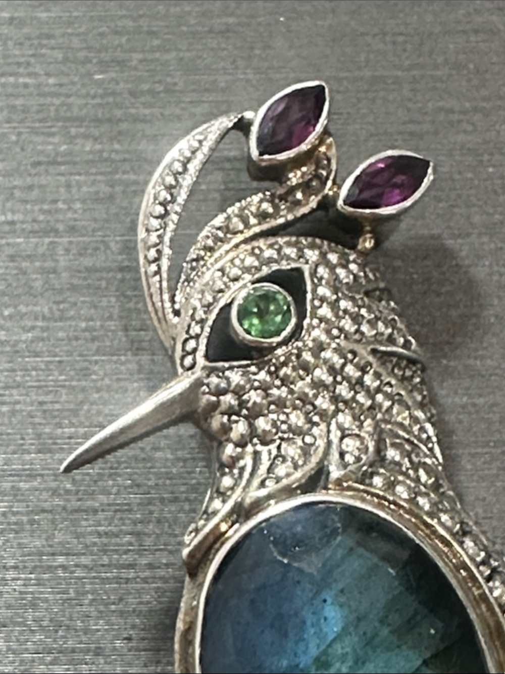 Nicky Butler Silver Bird of Paradise Brooch Labradorite 24/250 - Picture 4 of 6